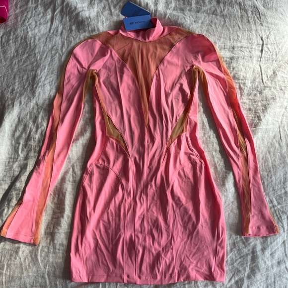 Mugler for H&M Mesh Panelled Mini Dress - Picture 4 of 10